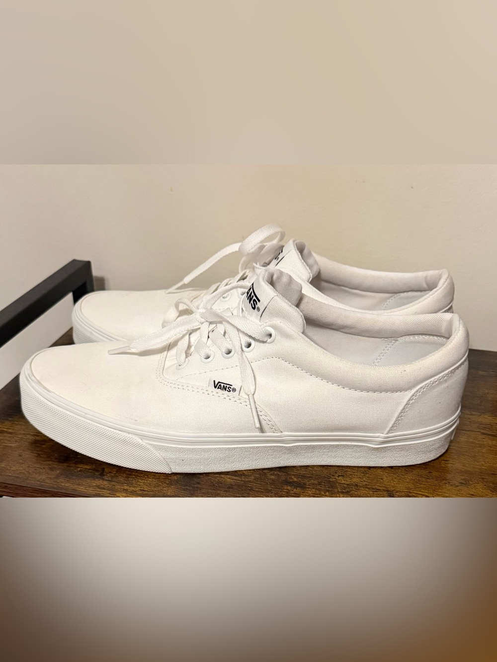 Vans Classic Lace-Up Canvas Sneakers White